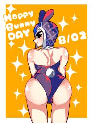 1boy ass ass_focus bunny_ear bunny_tail bunnysuit guido_mista jojo's_bizarre_adventure looking_back male male_only muscular solo vento_aureo