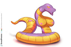 1girls 3:2 areolae belly_scales big_breasts breasts busty_feral cloaca ekans eye_contact female female_feral female_only feral half-closed_eyes hi_res ironpotato large_breasts looking_at_viewer nintendo nipples open_mouth patreon pink_areola pink_nipples pokémon_(species) pokemon pokemon_rgby purple_body purple_eyes purple_scales purple_skin scales scalie serpentine shadow simple_background snake solo tail tongue tongue_out url video_games watermark white_background yellow_body yellow_scales yellow_skin