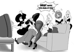 1boy 3girls adrena_lynn angry arched_back areola areolae ass bent_over big_ass black_and_white black_hair blonde_hair bubble_ass bubble_butt bust busty cleavage cleavage_cutout clothed clothes clothing curvaceous curves curvy curvy_body curvy_female curvy_figure curvy_hips dat_ass disney disney_channel drawing english_text exposed exposed_pussy fat_ass female harem heels henrik-drake hhammerh high_heels hips hourglass_figure huge_ass jealous kim_possible kimberly_ann_possible large_ass legs legs_apart long_hair maid maid_uniform male monochrome multiple_girls nipples no_panties plump_ass reluctant_master ron_stoppable rsahnp shego short_hair straight surprised teasing text thick thick_ass thick_legs thick_thighs thighs traditional_media_(artwork) voluptuous waist wide_hips