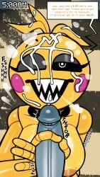 4k 9:16 absurd_res animatronic areola artist_name big_breasts big_penis bird's-eye_view black_eyebrows black_sclera blonde_hair blush blush_stickers bodily_fluids breasts cum cum_on_face dialogue english_text eyebrows eyelashes first_person_view five_nights_at_freddy's five_nights_at_freddy's_2 genital_fluids genitals hair hi_res high-angle_view humanoid_genitalia humanoid_penis looking_at_viewer machine nipples orange_areola orange_nipples penis pink_blush pupils robot scottgames sharp_teeth short_hair speech_bubble straight tdtbaa teeth text toy_chica_(fnaf) watermark white_eyes white_pupils yellow_body