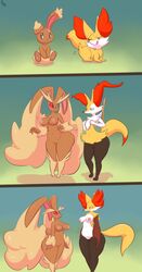 2girls anthro anthrofied armpits ass big_ass big_belly big_breasts big_ears big_eyes black_eyes black_fur black_sclera bottom_heavy braixen breasts buneary caked_up canine chubby comic comparison delphox evolution feet female female_only fennekin feral fox furry higher_resolution_available huge_ass hyper hyper_ears immortalstar lagomorph large_ass large_breasts larger_female licking_lips long_ears lopunny milf multiple_girls navel nintendo nude overweight overweight_female paws pokémon_(species) pokemon pokemon_(species) pokemon_dppt pokemon_xy pussy red_eyes red_fur red_sclera sitting size_difference small_breasts smaller_female smile source_request standing tail text thick_thighs tongue tongue_out transformation watermark white_eyes white_fur wide_hips wink yellow_fur