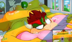 2026 2boys anal anthro anus arm_markings ass ass_up bed bedding bedroom bedroom_sex big_butt bite bite_mark bite_mark_on_butt blush bodily_fluids body_blush bowser butt_blush butt_grab butt_slap clothing digital_drawing_(artwork) digital_media_(artwork) duo eye_roll facial_hair furniture furry furry_male furry_only gaping gaping_anus gay gay_sex hand_markings hand_on_butt hat headgear headwear heart_eyes heart_symbol hi_res humanoid koopa luigi lying male male/male male_rimming_male mammal mario_(series) markings moan moustache muscular muscular_male nintendo on_front one_eye_half-closed onomatopoeia oral perineum pillow pillow_bite puffy_anus reptile rimming saliva_on_anus scalie sex short_tail size_difference slap small_dom_big_sub snot soul_d_raws sound_effects spanish_text spank_marks_on_ass spanking stuttering tail tail_motion tailwag talking_to_another tears tears_of_pleasure text turtle window yaoi yellow_body