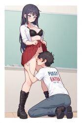 1boy ai_generated cunnilingus eating_pussy female school schoolboy schoolgirl straight