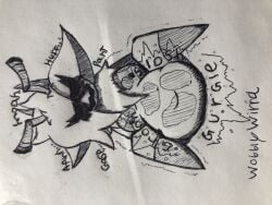 absurd_res antennae_(anatomy) anthro arthropod bee belly belly_overhang big_belly big_ears bovid breasts breath caprine digestion digestion_noises excessive_onomatopoeia exposed_breasts eyelashes eyelashes_through_hair female fur gasp goat hair hair_over_eye hi_res honeypot_belly honeypot_breasts horn hybrid hymenopteran insects mammal mel_(disambiguation) messy_art messy_line_art messy_linework moan motion_lines navel neck_tuft onomatopoeia panting pen_(artwork) rumbling_stomach shaded simple_background siting_up sitting sitting_on_ground sloshing_belly solo sound_effects stomach_bulge stuffing_(food) text traditional_media_(artwork) translucent translucent_hair tuft weight_gain wobblywirra