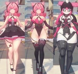1girls 3d alternate_costume angels_of_delusion animated aria_(discordant_note)_(zenless_zone_zero) aria_(zenless_zone_zero) aria_(zenless_zone_zero)_(human_form) aria_(zenless_zone_zero)_(robot_form) ass ass_focus big_ass breasts clothed clothing fat_ass female female_only front_and_back game_mod hazeker jiggle jiggling_ass large_ass longer_than_10_seconds mod no_sound shorter_than_30_seconds solo split_screen tagme thick_thighs thighhighs thighs video video_games walk_cycle walking zenless_zone_zero