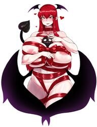 big_breasts exabyte head_wings huge_breasts koakuma parallax05 red_hair succubus tight_clothing touhou wide_hips