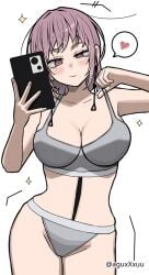1girls 2d 2d_(artwork) 2d_artwork aguxxxuu alternate_breast_size bare_armpits bare_arms bare_belly bare_chest bare_hands bare_hips bare_legs bare_midriff bare_navel bare_shoulders bare_skin bare_thighs belly belly_button big_breasts blush blush_face blushing_female blushing_lines bra breasts busty busty_female busty_girl busty_teen chainsaw_man cleavage collarbone curvaceous curvaceous_body curvaceous_female curvaceous_figure curvaceous_hips curvaceous_teenager curvy curvy_body curvy_female curvy_figure curvy_hips curvy_teen death_devil_(chainsaw_man) digital digital_art digital_drawing digital_drawing_(artwork) digital_media digital_media_(artwork) drawing earrings elbows exposed_armpits exposed_arms exposed_belly exposed_chest exposed_hips exposed_legs exposed_midriff exposed_navel exposed_shoulders exposed_skin exposed_thighs eyebrows_visible_through_hair female female_focus female_only fingernails fingers grey_bra grey_panties grey_underwear groin half_naked half_nude head_tilt heart high_resolution highres hip_dips hourglass_figure inguinal_crease inguinal_ligament large_boobs large_breasts lean_figure legs_closed legs_together looking_at_viewer matching_underwear medium_hair midriff mole_on_face mole_under_each_eye mole_under_eye mole_under_eyes mole_under_mouth naked naked_female naked_woman narrow_waist navel nude nude_female nudity panties phone pink-eyed_female pink_eyes posing posing_for_the_viewer posing_naked posing_nude purple-haired_female purple_hair ring_eyes ringed_eyes selfie selfie_pose semi_nude shoulders simple_background slender_body slender_waist slim_female slim_waist solo standing thick_thighs thighs thighs_together tilted_head underwear underwear_only upper_body white_background wide_hips