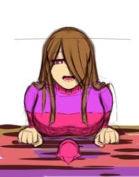 1girls bete_noire brown_hair glitchtale solo tagme undertale undertale_au undertale_fanfiction yazu_(artist) yazuel_aliel