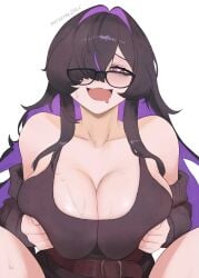 1girls 2d 2d_(artwork) 2d_artwork adult adult_female aroused aroused_expression aroused_face aroused_female aroused_look aroused_smile belt big_breasts black-haired_female black_hair blush blush_face blushing_female blushing_lines boob_grab breast_grab breast_hold breast_lift breast_squeeze breasts busty busty_female busty_girl caressing_breasts cleavage collarbone digital digital_art digital_drawing digital_drawing_(artwork) digital_media digital_media_(artwork) double_breast_grab drawing enjoying female female_focus female_only fingers fondling fondling_breasts fondling_own_breast fondling_own_breasts fondling_self glasses glasses_on_face glasses_on_head goddess_of_victory:_nikke grabbing_breast grabbing_breasts grabbing_own_breast grabbing_own_breasts grabbing_tits grope groping groping_breast groping_breasts groping_chest groping_own_breast groping_own_breasts groping_self half-closed_eyes hand_on_breast hand_on_chest hand_on_own_breast hand_on_own_chest hands_on_breasts hands_on_chest hands_on_own_breasts hands_on_own_chest heart-shaped_pupils heart_eyes high_resolution highres horny horny_expression horny_eyes horny_female horny_smile in_heat label_(nikke) large_boobs large_breasts lean_figure long_hair looking_at_viewer lustful_expression lustful_eyes lustful_gaze mature mature_female multicolored_hair open_mouth open_mouth_smile orgasm_face parted_lips pleasure pleasure_face pleasured pleasured_face purple-eyed_female purple-haired_female purple_eyes purple_hair pushing_breasts_together pushing_breasts_up self_fondle self_grope shoulders simple_background smile smiley_face smiling smiling_at_viewer solo squeezing_breast squeezing_breasts squeezing_breasts_together squeezing_own_breasts tongue upper_body white_background zelc-face