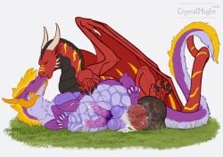 2_horns 2_penises 4_balls absurd_res animal_genitalia animal_penis balls belly big_balls big_belly big_knot big_penis bodily_fluids claws crystalnight55 cum cum_drip cum_in_vagina cum_inside cum_on_penis cuntboy digital_media_(artwork) dragon dremet dripping duo egg egg_inflation ejaculation equine_genitalia equine_penis erection european_mythology felkin feral feral_only flared_penis full-package_cuntboy fur furred_dragon furred_scalie furry_tail genital_fluids genitals grass hemipenes herm hermaphrodite hi_res horn huge_balls huge_cock huge_knot hyper hyper_genitalia hyper_knot hyper_penis hyper_pregnancy intersex jonsu kissing knot knotted_penis lying male male/male maleherm multi_balls multi_genitalia multi_penis mythological_creature mythological_scalie mythology on_back on_top penetration penis plant pregnant purple_body purple_fur pussy red_body scalie tail vaginal_penetration western_dragon wings yellow_body yellow_fur