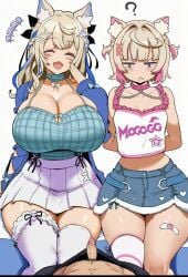 ai_generated big_breasts breasts fuwamoco fuwawa_abyssgard hololive hololive_english huge_breasts looking_at_penis mococo_abyssgard sisters small_breasts small_penis small_penis_humiliation tag_your_ai_trash twins virtual_youtuber