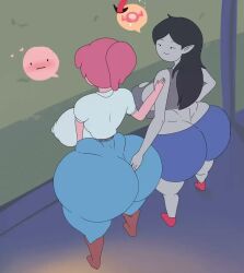 2girls adventure_time animated ass big_ass big_breasts big_butt black_eyes black_hair blush blushing breasts butt cartoon_network fat_ass fat_butt female female_only francyart34 fully_clothed gif grey_skin hand_in_ass heart huge_ass huge_butt marceline no_sound pink_hair pink_skin princess_bubblegum tagme thick_ass thick_butt thought_bubble vampire video warner_brothers yuri