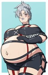 axel-rosered emo final_fantasy final_fantasy_x-2 goth goth_girl gothic obese obese_female paine pregnant super_belly tagme