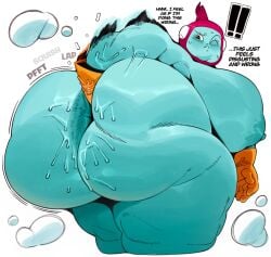 1girls anus anus_peek ass ass_focus ass_up bent_over darkgoku digging_up_in_they_ass dragon_ball_super fat fat_female female female_only hand_in_ass huge_anus huge_ass naked overweight_female reaching_back ribrianne solo sweat sweating