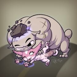 1female 1male alien_cat blush bondage cartoony charmed cross dominant_male domination drool fanart feline feral gushymilk_(artist) hairless_cat huge_cock marshmallow_(mewgenics) mewgenics multiple_breasts muscular nipples paws pink_fur precum psychic psychic_powers pussy pussy_juice restrained rocky_bobo_(mewgenics rough_sex scars sex stylized submissive_female vaginal_penetration veins veiny_penis