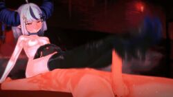 1boy 1girls 3d ahoge animated areola bare_arms bare_ass bare_back bare_breasts bare_chest bare_legs bare_midriff bare_shoulders bare_thighs big_penis blindfold censored female hairpin head_between_thighs hololive hololive_japan holox horn koikatsu la+_darknesss lying_on_back male male/female mosaic_censoring naked naked_female naked_male nipples no_sound purple_hair shoejob short_hair sitting small_breasts tagme thigh_high_boots video virtual_youtuber white_hair zaako_(pixiv)