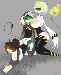 1boy 2girls alice_(murder_drones) anal anal_addiction anal_insertion anal_orgasm anal_penetration anal_sex black_hair cum cum_in_ass cum_in_pussy female female_focus female_orgasm female_penetrated green_eyes green_penis grey_background kinfe looking_pleasured male male/female male_penetrating male_penetrating_female murder_drones oc orange_breasts orange_eyes orgasm orgasm_face penis_in_ass pleasured sex straight straight_sex sucking sucking_breasts sucking_nipples tail tuidytury v_(murder_drones) yellow_breasts yellow_eyes