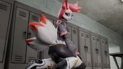 12jarsofpickles 3d anthro butt female fennix_(fortnite) fortnite furry kimiko_(fortnite) kimiko_five-tails looming_over shrunk