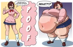 axel-rosered ayase_momo dandadan fat fat_fetish momo_ayase morbidly_obese morbidly_obese_female obese obese_female sequence tagme weight_gain