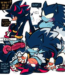 2025 animal_genitalia animal_penis anklet anthro anus asphyxiation ass bent_over black_body black_fur black_nose blue_body blue_fur blush bracelet breath canine_genitalia canine_penis chest_tuft choking cuntboy cuntboy_sans_balls dialogue digital_drawing_(artwork) digital_media_(artwork) dirty_talk duo english_description english_text eulipotyphlan fur genitals gold_(metal) gold_anklet gold_bracelet gold_jewelry green_eyes herm hermaphrodite hi_res internal internal_vaginal intersex intersex/male jewelry knot knotted_penis looking_pleasured male maleherm maleherm/male mammal mercurio-shadowz multi_genitalia panting pawpads penis pink_pawpads presenting presenting_anus presenting_hindquarters presenting_vulva pussy raised_tail red_body red_eyes red_fur sega shadow_the_hedgehog short_tail sonic_(series) sonic_the_hedgehog sonic_the_hedgehog_(series) sonic_the_werehog sonic_unleashed speech_bubble tail tail_anus tail_motion tailwag talking_to_another talking_to_partner tan_body teasing_with_butt text tuft vulva werecreature wereeulipotyphlan werehog white_body white_fur