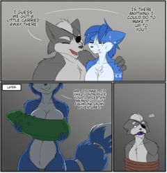 2018 alpha_channel anthro ball_gag big_dildo blue_body blue_fur blue_hair bodily_fluids border bound breasts canid canine canis closed_eyes comic cum cum_between_breasts cum_in_hair cum_in_mouth cum_inside cum_on_face dialogue dildo domination duo english_text eye_patch eyewear featureless_crotch female female_domination fox fur gag genital_fluids grey_background grey_body grey_fur hair hand_on_shoulder hexteknik hi_res holding_dildo holding_object holding_sex_toy humor it'll_never_fit krystal male mammal nintendo nude rope scared sex_toy short_hair simple_background smile solo star_fox submissive submissive_male tattoo tears text transparent_border video_games white_body white_fur wolf wolf_o'donnell