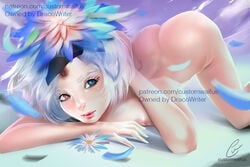 customwaifus eyelashes female flower fremy_speeddraw heterochromia looking_at_viewer rokka_no_yuusha solo white_hair