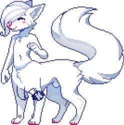 alpha_channel alyx_mcconville_(character) animal_genitalia anonymous_artist canid canid_taur canine canine_taur digital_media_(artwork) fluffy fluffy_tail fox fox_taur fully_sheathed genitals happy male male_only mammal mammal_taur medical_instrument pixel_art scientific_instrument sheath solo taur