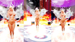 3d abs blood blue_eyes blush bodily_fluids body breasts curvy cute demon_girl demon_horns demon_tail demon_wings different_angle escort female fire hair lynn_(vindictus) mabinogi_heroes magic monster nipples portal princess pussy ritual sex_slave succubus summon theivoryking thighs vindictus young