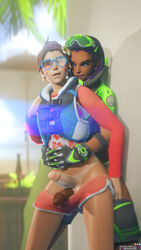 2futas 3d 3d_(artwork) asian ball_bulge balls balls_in_panties balls_under_clothes beach breasts brown_hair brown_skin d.va dark-skinned_futa dark-skinned_futanari dark_skin dickgirl/dickgirl erection flat_chest from_behind frottage futa_on_futa futa_only futa_sans_pussy futanari hugging hugging_from_behind intersex intersex/intersex intersex_only latina medium_breasts netfuta oily overwatch panties panty_bulge partially_clothed partially_nude penis penis_out penis_size_difference purple_eyes purple_hair realistic render short_hair shorts sombra source_filmmaker sunny tanned tanned_skin tulum_sombra waveracer_d.va wet