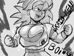 big_breasts black_eyes black_hair dragon_ball dragon_ball_super dragon_ball_z female_goku genderswap goki kaio-ken kaioken pseudocel rule_63 saiyan son_goku