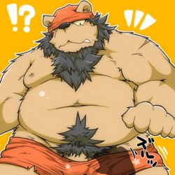 ! 1:1 1boy 2015 ? anthro bara belly blush bulge clothing genitals humanoid_hands kemono male male_only mammal moobs navel nipples overweight overweight_male penis pubes simple_background solo solo_male suishou0602 underwear ursid