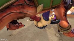 3d animated bestiality drogoz_(paladins) female_on_feral large_breasts myh3d no_sound paladins skye_(paladins) tagme thighhighs uncensored video zoophilia