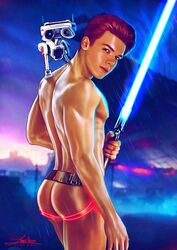 1boy ass bd-1 cal_kestis droid gay ginger jedi jedi:_fallen_order jockstrap lightsaber male male_only scar solo solo_male star_wars video_games zane_nox