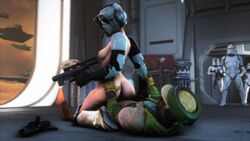 3d armor ass being_watched big_ass black_male female_on_top female_penetrated female_stormtrooper holding_weapon imperial interracial male mogenarsfm partially_clothed penis public_sex rebel rebel_trooper reverse_cowgirl_position scout_trooper small_breasts source_filmmaker star_wars starrylewds_(artist) stormtrooper walked_in_on