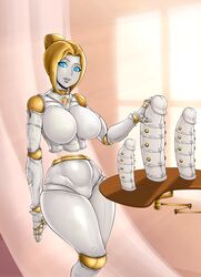 1girls big_breasts breasts cleavage dildo female female_only large_breasts league_of_legends orianna robot solo thick_thighs vicsenpai wide_hips