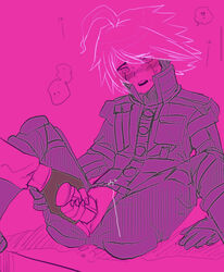 1cuntboy ahe_gao blush cuntboy danganronpa danganronpa_v3 dildo dildo_in_pussy gay glove intersex kiibo legs_apart legs_spread looking_pleasured penetration pink pink_background pleasure_face robot robot_humanoid sex_toy shimozuki_kitsune straight_hair vaginal_penetration