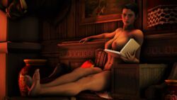 1girls 3d 3d_(artwork) bioware breasts cassandra_pentaghast dragon_age dragon_age_inquisition female female_only mogenarsfm muscular_female nude nude_female pinup reading reclining short_hair sitting solo_female source_filmmaker