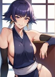 ai_generated big_breasts bleach pointy_chin sideboob soifon