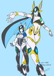 blue_eyes breasts creatork data_(bass_and_data) gynoid huge_breasts long_hair original original_character robot robot_girl short_hair