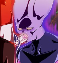 artist_request balls big_ears blowjob boner cum cum_in_mouth dragon_ball dragon_ball_super dyspo erection gay jiren lagomorph male male_only muscles oral penis purple_body purple_skin rabbit rabbit_ears tears