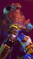 1boy 3d aroused aroused_male bandai_namco blandwich horny horny_male jaguar_mask king_(tekken) male male_focus male_only masculine masculine_male muscles muscular muscular_male penis_out pointing_at_viewer solo solo_focus solo_male tekken tekken_8 uncut_penis wrestler yaoi