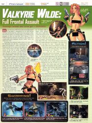 adam_warren april_fools backpack bag belt casual censor_bar censored female firearm footwear handgun handwear human legwear magazine magazine_scan pale_skin playstation playstation_magazine psm red_hair tactical_nudity valkyrie_wilde valkyrie_wilde:_full_frontal_assault weapon