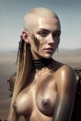 ai_generated apocalypse breasts dirty mad_max mad_max:_fury_road sand vagina wasteland