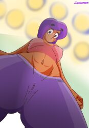 ass butt curvy female figure fitness legs nsfw oc original original_character purple_eyes purple_hair spandex superhentaiorg tits