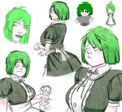 1girls eraoriginal female girl green_skin maid maid_uniform meme_reference oc original_character pale_skin puppet rule_63 white_body