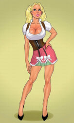 athletic big_breasts big_lips blonde_hair blue_eyes breasts busty coxville_stories curvaceous curvy dirndl dirneh eyelashes eyeliner eyeshadow female female_only fit fit_female german_clothes high_heels hourglass_figure john_persons kitty_summers large_breasts lipstick makeup mascara petite pink_lipstick solo solo_female theofficialpit thick_lips twintails voluptuous wide_hips