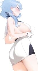 ako_(blue_archive) female female_only gloves mochirong sideboob tight_clothing