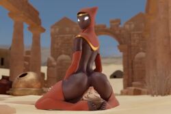 2boys animated ass big_ass big_butt brown_eyes brown_hair dark-skinned_male dark_skin facesitting fat_ass fat_butt femboy huge_ass huge_butt journey_(game) looking_at_viewer looking_back looking_back_at_viewer male male_only mp4 no_mouth no_sound pyro_enthusiast tagme thick_ass thick_butt traveler video white_eyes