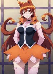 ai_generated ameri big_breasts demon_girl mairimashita!_iruma-kun orange_hair pointy_chin