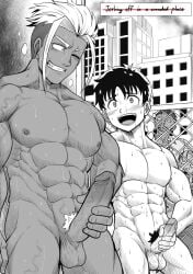 2boys 2males abs akira_tendou balls bara beating_off big_balls big_penis boner circle_jerk completely_naked completely_nude crowd_watching erect_penis erection exhibitionism gay group_masturbation hairless_balls hard_on jacking_off jacking_off_together jackingoff_together jerking jerking_off_together jerkingoff jerkingoff_together kencho kenichirou_ryuuzaki looking_pleasured low_hanging_testicles male_focus male_masturbation male_nipples male_only male_pubic_hair manly masculine masturbating masturbating_together masturbation multiple_males muscles muscular muscular_male naked_male naked_man naked_masturbation nude_male one_eye_closed one_handed_masturbation outdoor_masturbation outdoor_nudity outdoors pecs penile_masturbation penis penis_size_difference public_exposure public_masturbation public_nudity short_hair simple_background standing_male standing_masturbation stiffy stroking stroking_cock stroking_penis tofuboyz veiny_muscles veiny_penis wanking zom_100:_zombie_ni_naru_made_ni_shitai_100_no_koto zom_100_zombie_ni_naru_made_ni_shitai_100_no_koto zombies